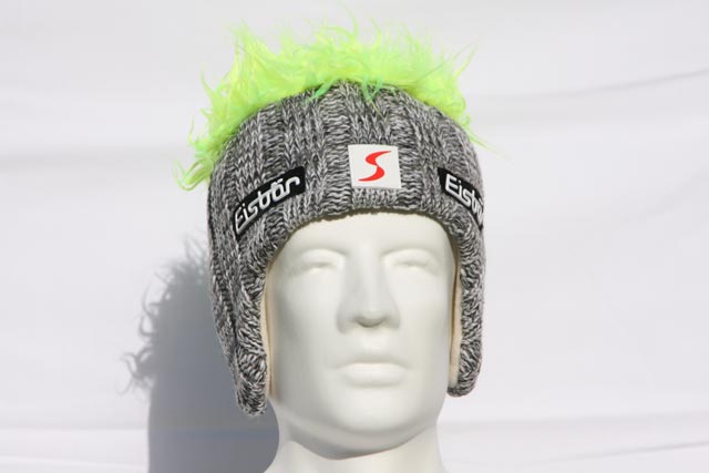 Gisbert - similar to Cockers but with a great knit to the hat. - Grey/Neon Yellow