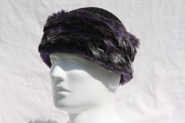 Denise - great looking hat with Black and purple fur to keep you warm -