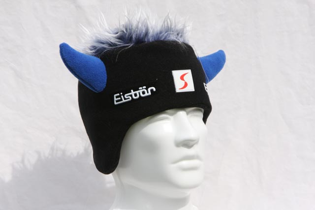 Nestor - hat with Horns - Black with Blue Horns