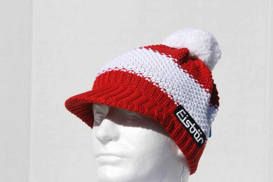 Star Red, White, Red Pompon Cap 3204-AUT