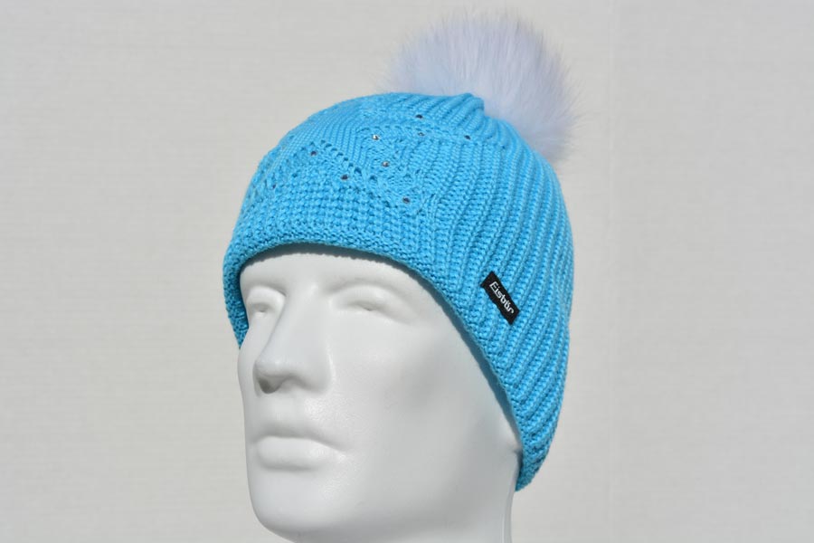 Chantal Fur Crystal Aqua Hat 8009-792