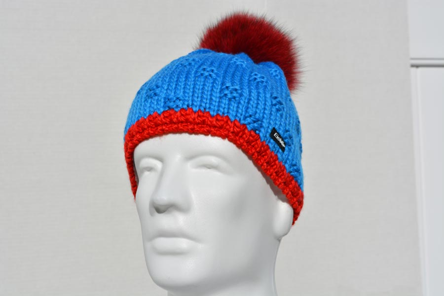 Megan Blue hat with Fox Fur 3280-026