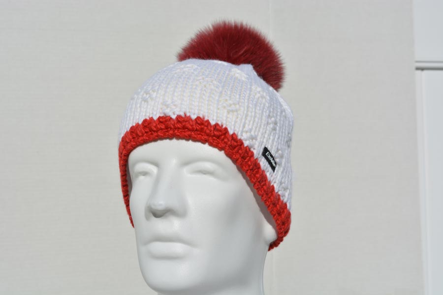 Megan White hat with Fox Fur 3280-100